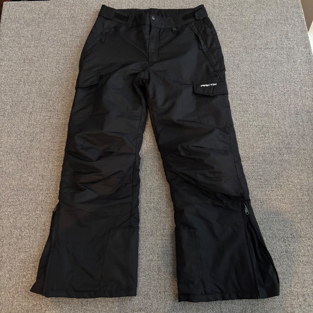 Arctix Snow Pants Mens Medium Regular Fit Black Insulated Cargo Ski Snowboard